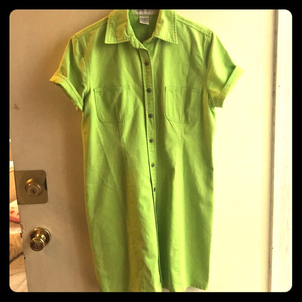 Sophia Rose 100% cotton green shirt dress! ❤️